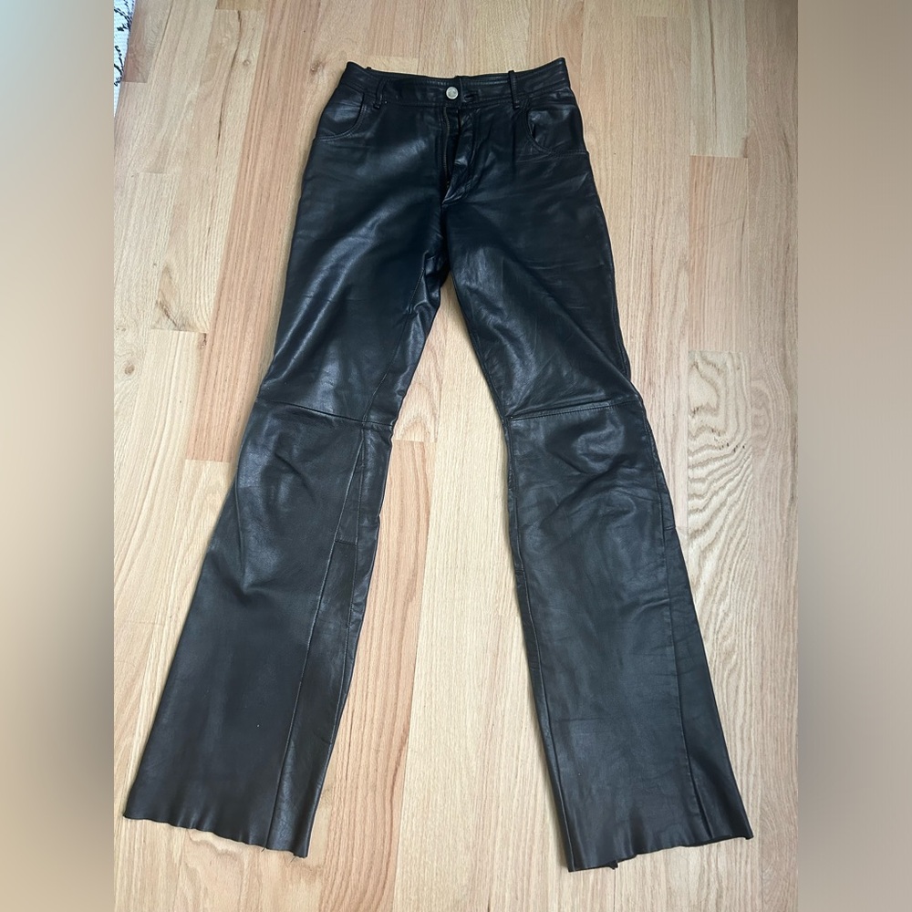 Unbranded vintage black genuine leather pants.